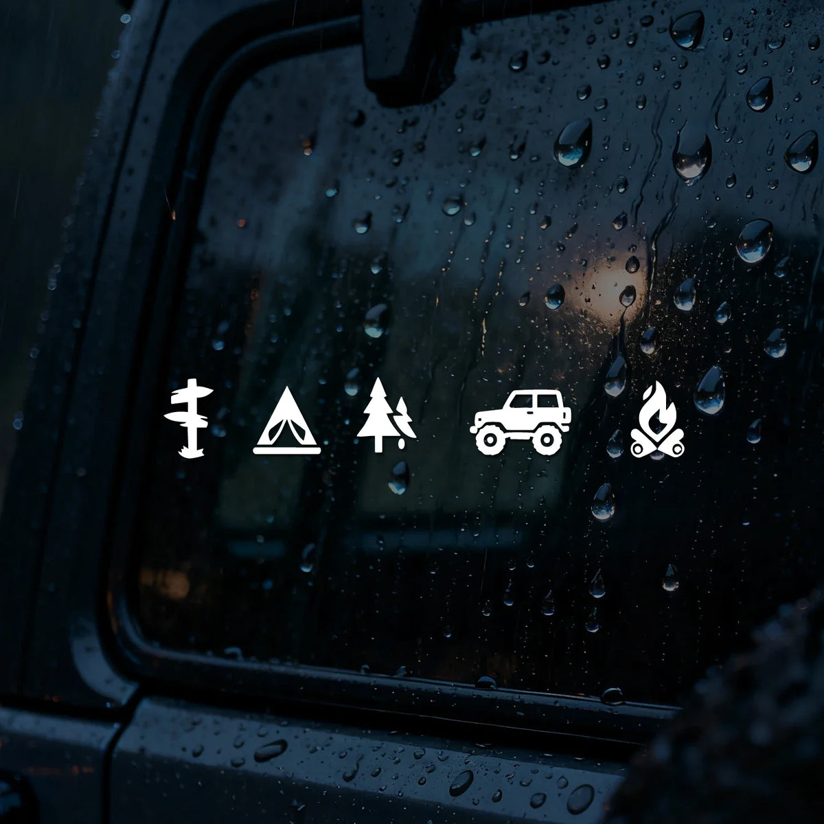 Camping Icons Outdoor Campfire Hiking Die Cut Vinyl Decal Sticker for