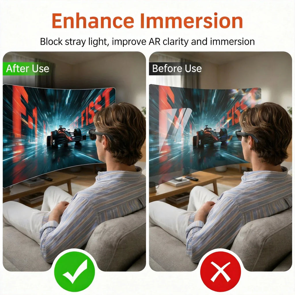 Fonken Lens Hood For RayNeo Air3/Air3s Pro/Air4/Air 4 Pro Glasses Immersive Experience Flip Up Light Shield Cover