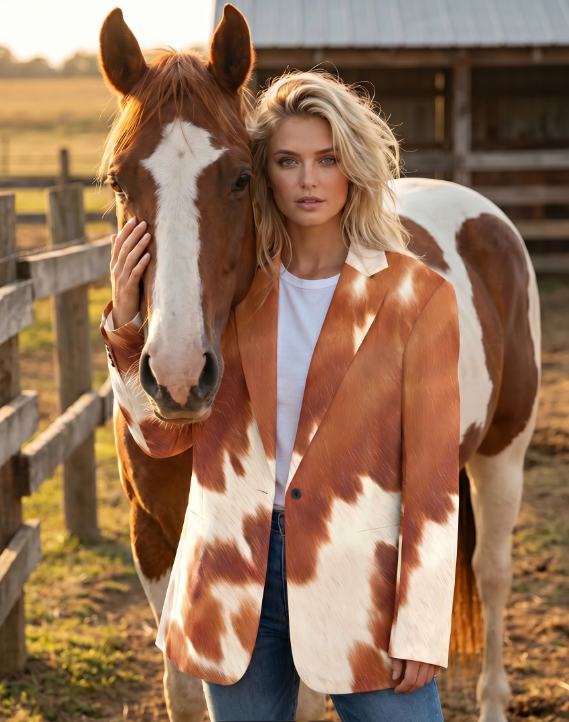 Baha Ranch Cowhide Print blazer