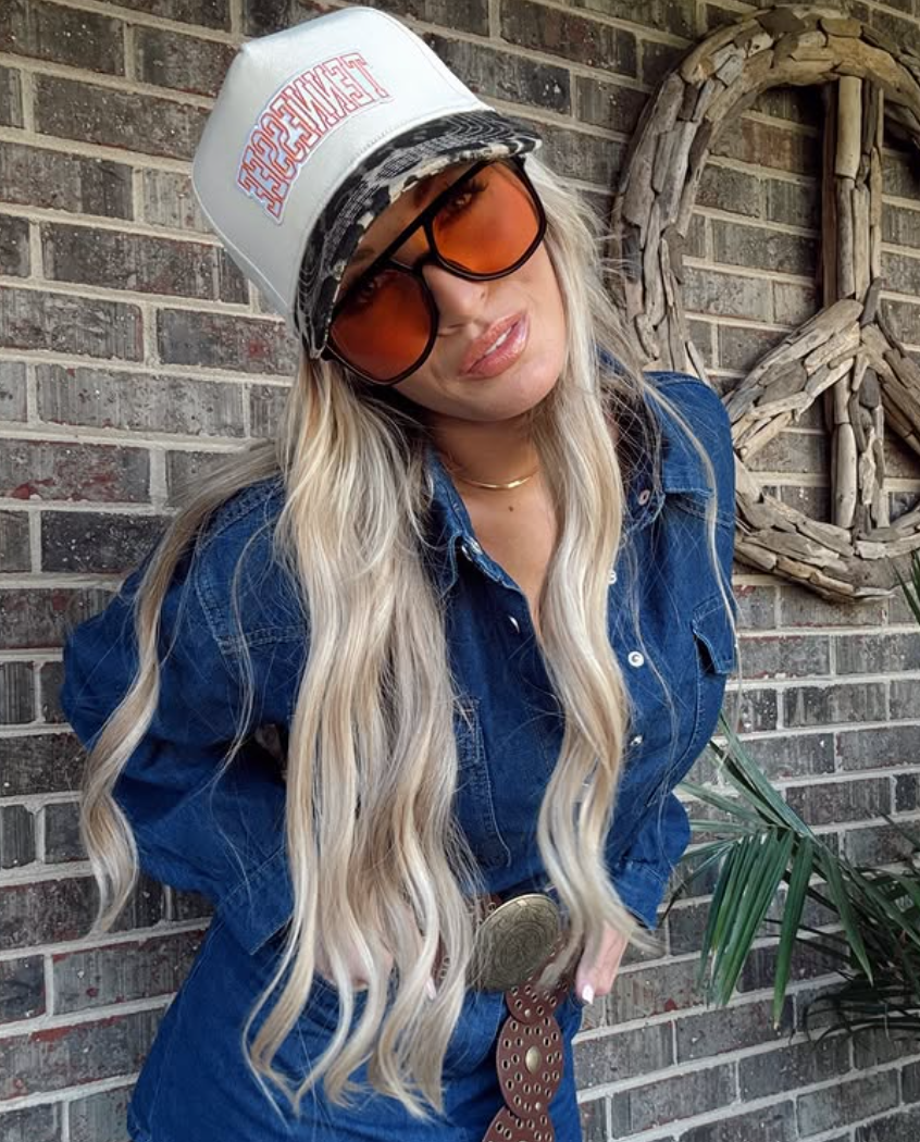 TENNESSEE // Embroidered Patch on Animal Camo Structured Cap
