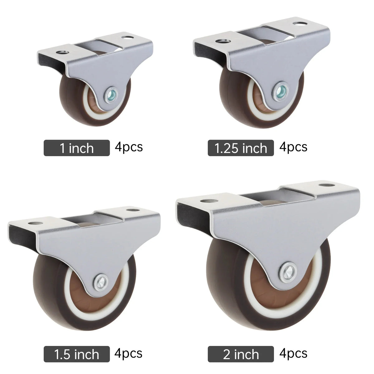 4pcs 1 Inch/1.25 Inch/1.5 Inch/2 Inch Universal Casters Furniture
