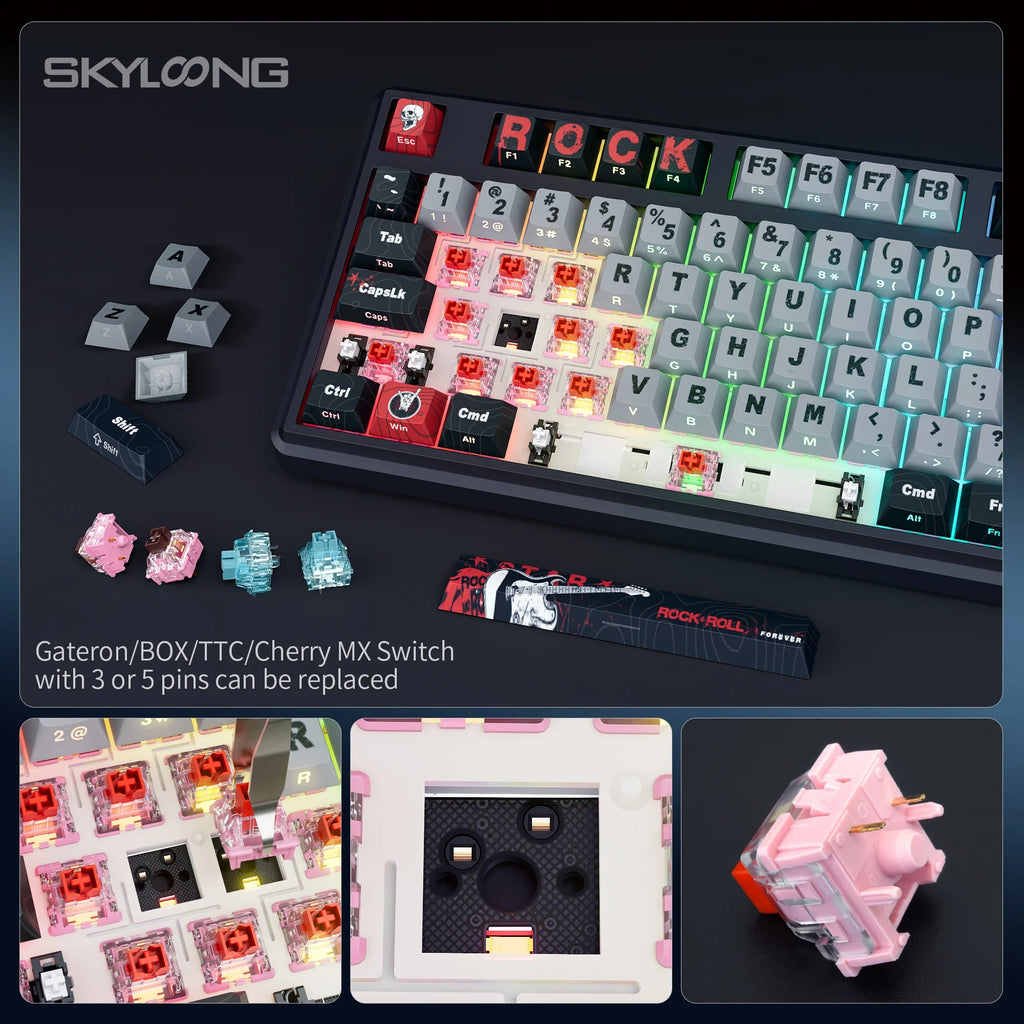 SKYLOONG GK104 Pro Wireless Mechanical Keyboard 100% Custom Keyboard Hot-Swapp Low-noise Switch for PC Gamer Office Accessories