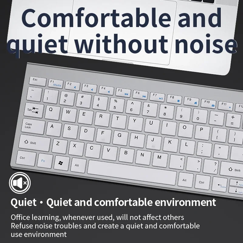 Luxuglow™ Bluetooth 5.0 & 2.4G Wireless Keyboard & Mouse Combo – 109 Keys, Tri-Mode, Scissor-Switch, 200H Battery, 30-Day Charge, Multi-Device, Silver, Black & Sets | FlipStylez LLC®