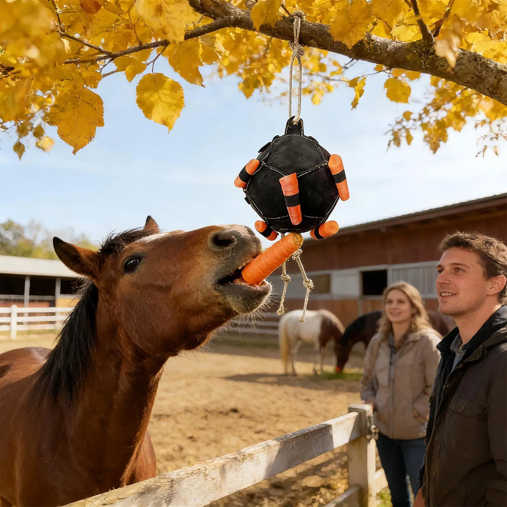 Horse carrot feeding ball Hay Feeder Toy Ball Hanging Feeding supplies for Horse Goat Sheep Relieve Stress Horse Treat Ball