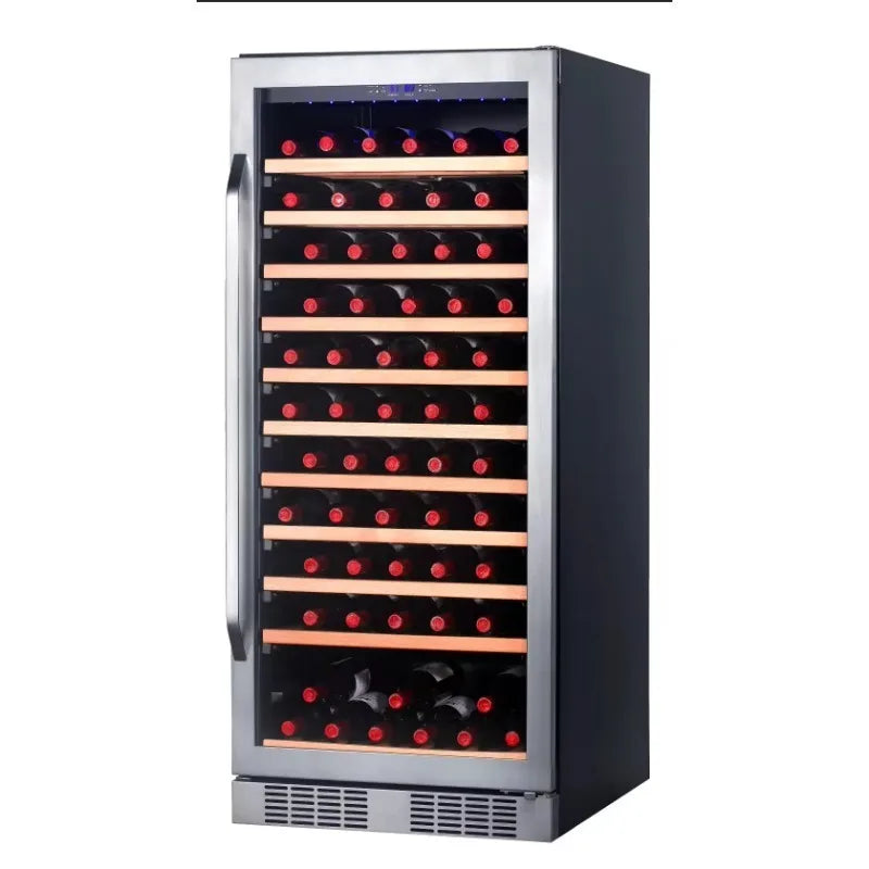 Airo ODM JG110A Electric Compact Single-Zone Stainless Steel Countertop Wine Cooler LED Display 3.0 Cu Ft Adjustable Thermostat