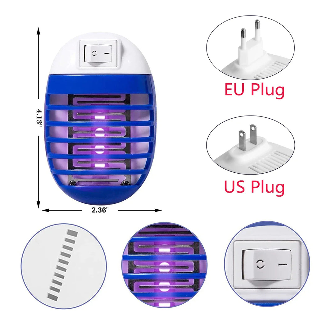 2pcs LED Socket Mosquito Killer Lamp Us/eu Plug Electric Mosquito Fly