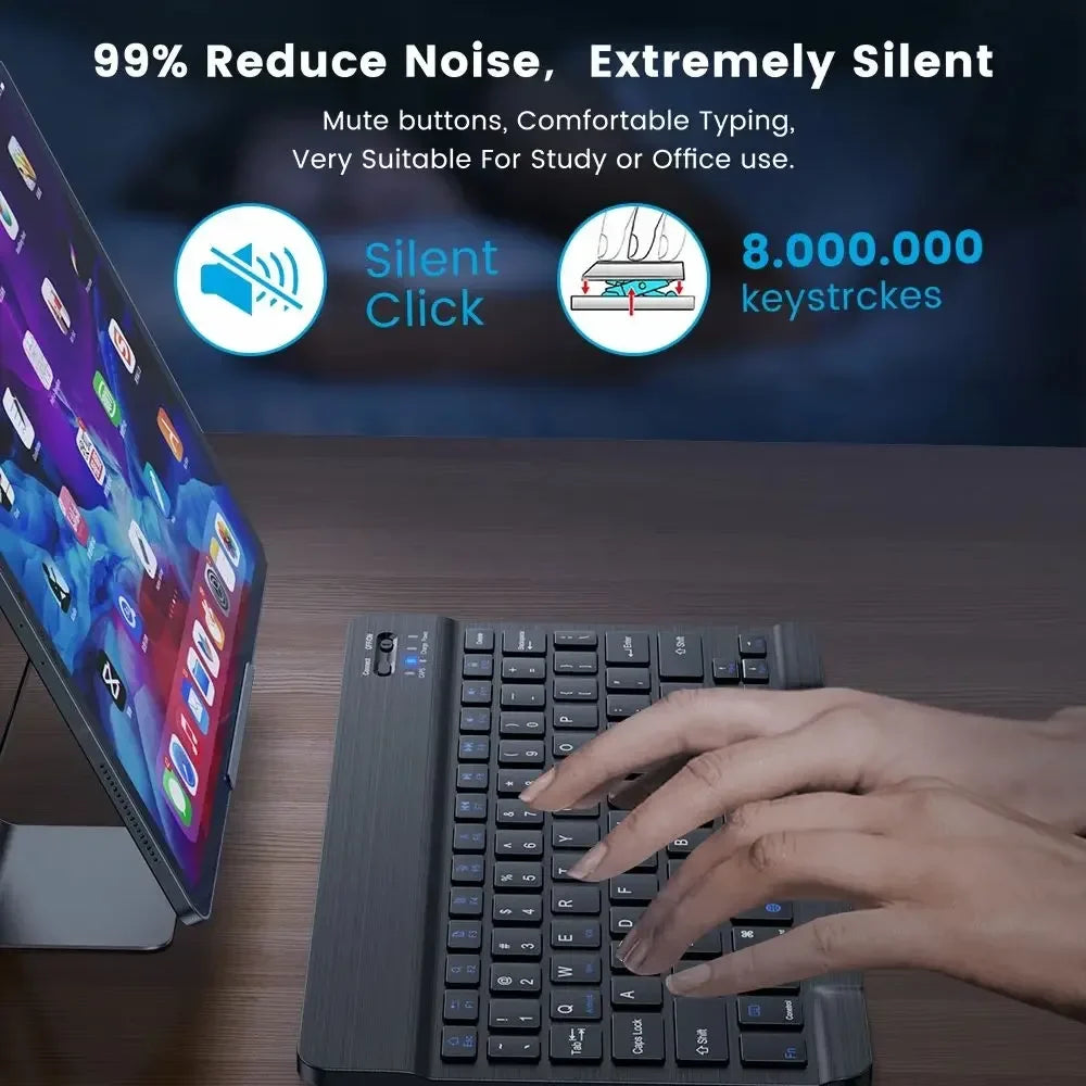 Ultra-Slim Bluetooth-compatible Keyboard Portable Mini Wireless Keyboard for iPad iPhone Tablet Phone Smartphone iOS Android Win