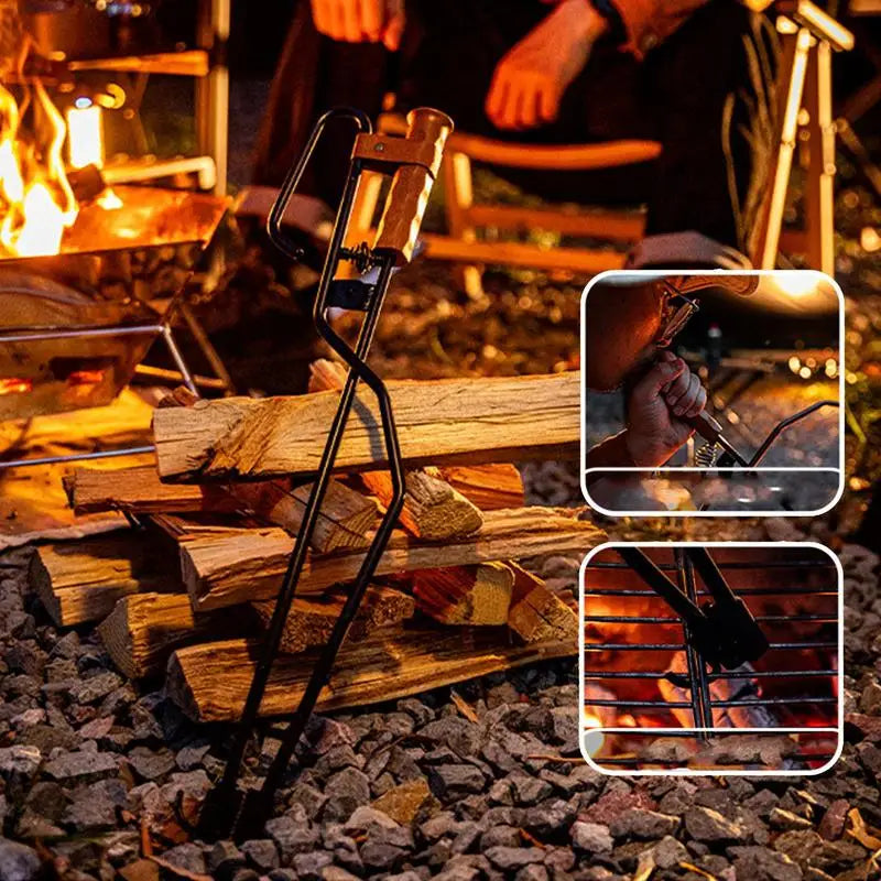 Camping Fire Tongs 3 in1 Fire Tongs Fire Stick Fire Hook Fire Log