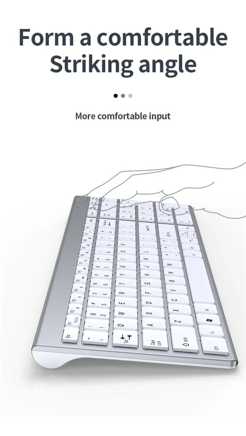 Luxuglow™ Bluetooth 5.0 & 2.4G Wireless Keyboard & Mouse Combo – 109 Keys, Tri-Mode, Scissor-Switch, 200H Battery, 30-Day Charge, Multi-Device, Silver, Black & Sets | FlipStylez LLC®