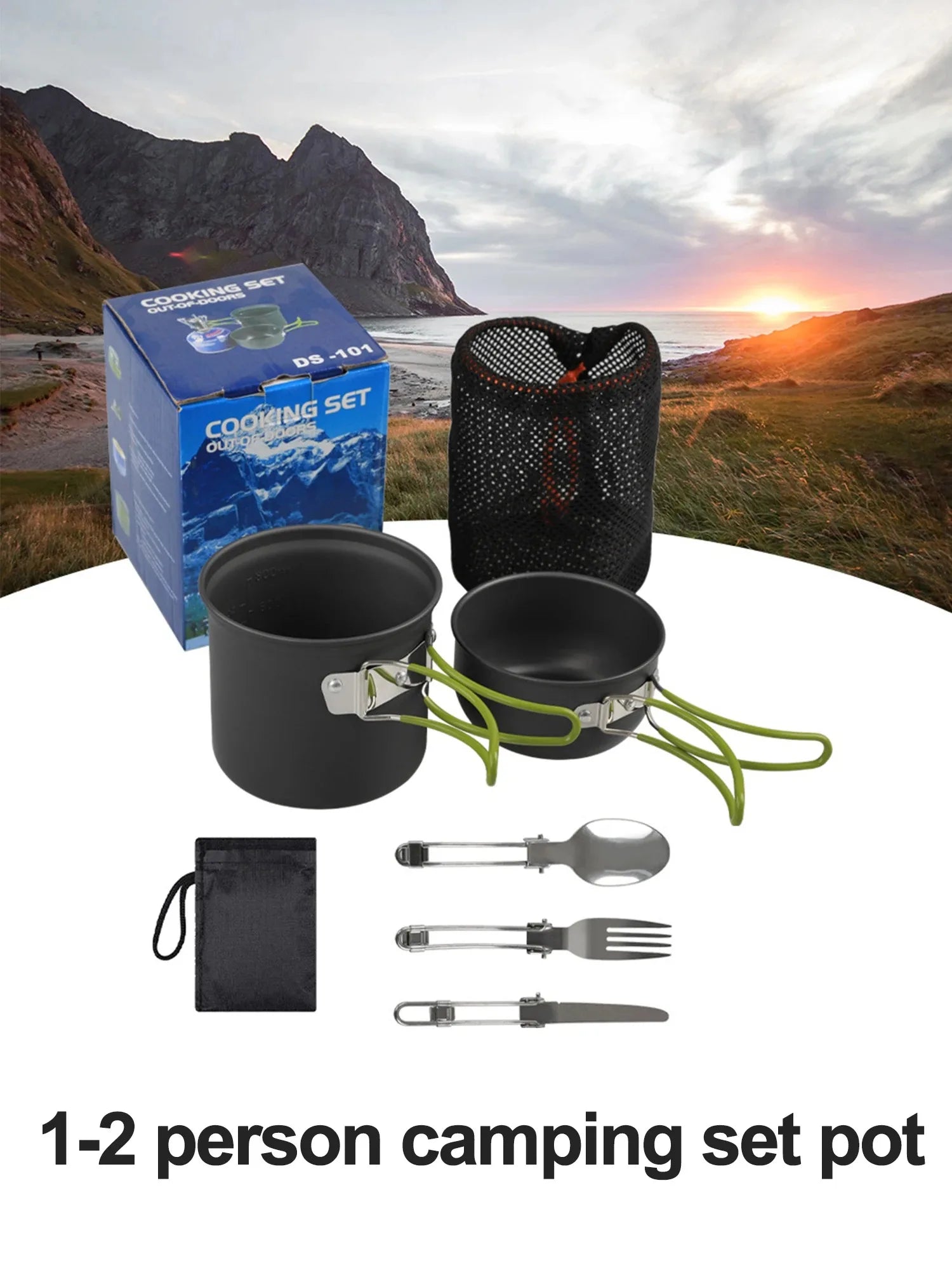 Camping Cookware Set, Outdoor Pan Set, Tourist Dishes, Melon, Kitchen