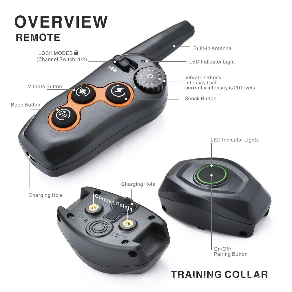 Remote Control Electric Dog Training Device New Automatic Bark Stopper Collar Pet Training Waterproof Pet Dog Collar for All Dog