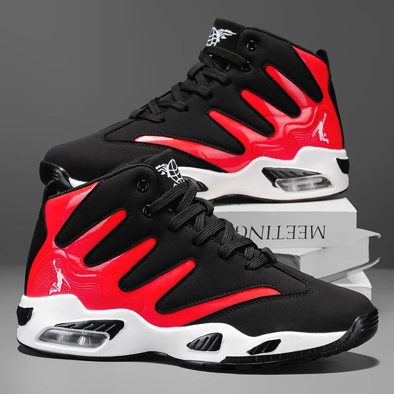 Men's High-Top Basketball Shoes, Heavy-Duty and Stable, Lace-Up Training Sneakers, Unisex, Suitable for Running, Sports, Basketball, Walking. Ideal Gift for Men, Lightweight, Comfortable, Lace-Up Closure, Men's Basketball Sho