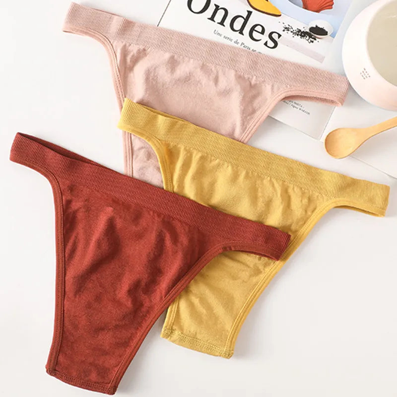 3Pcs/Set Women High Cut Brazilian Panties High Rise Seamless Underwear Soft Stretch Sports Soft Briefs Ladies Sexy Lingerie M-L