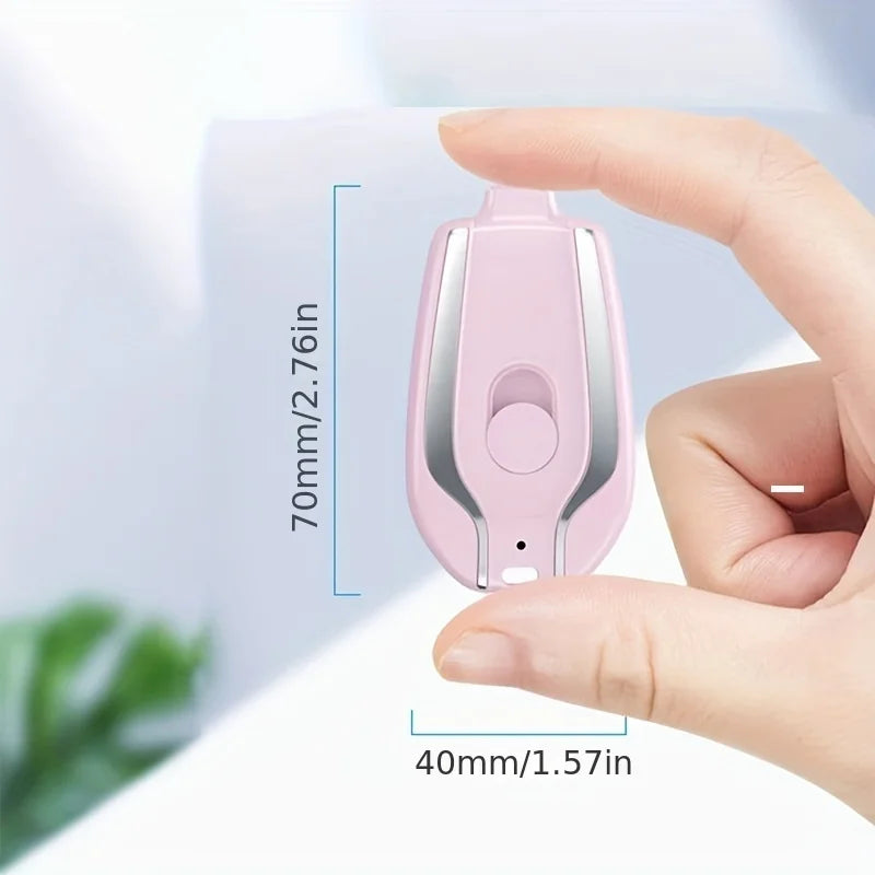 Mini Keychain Power Bank 2000mAh Emergency Portable Charger Compatible with iPhone11 12 13 14 , Samsung, Xiaomi Small Power Bank