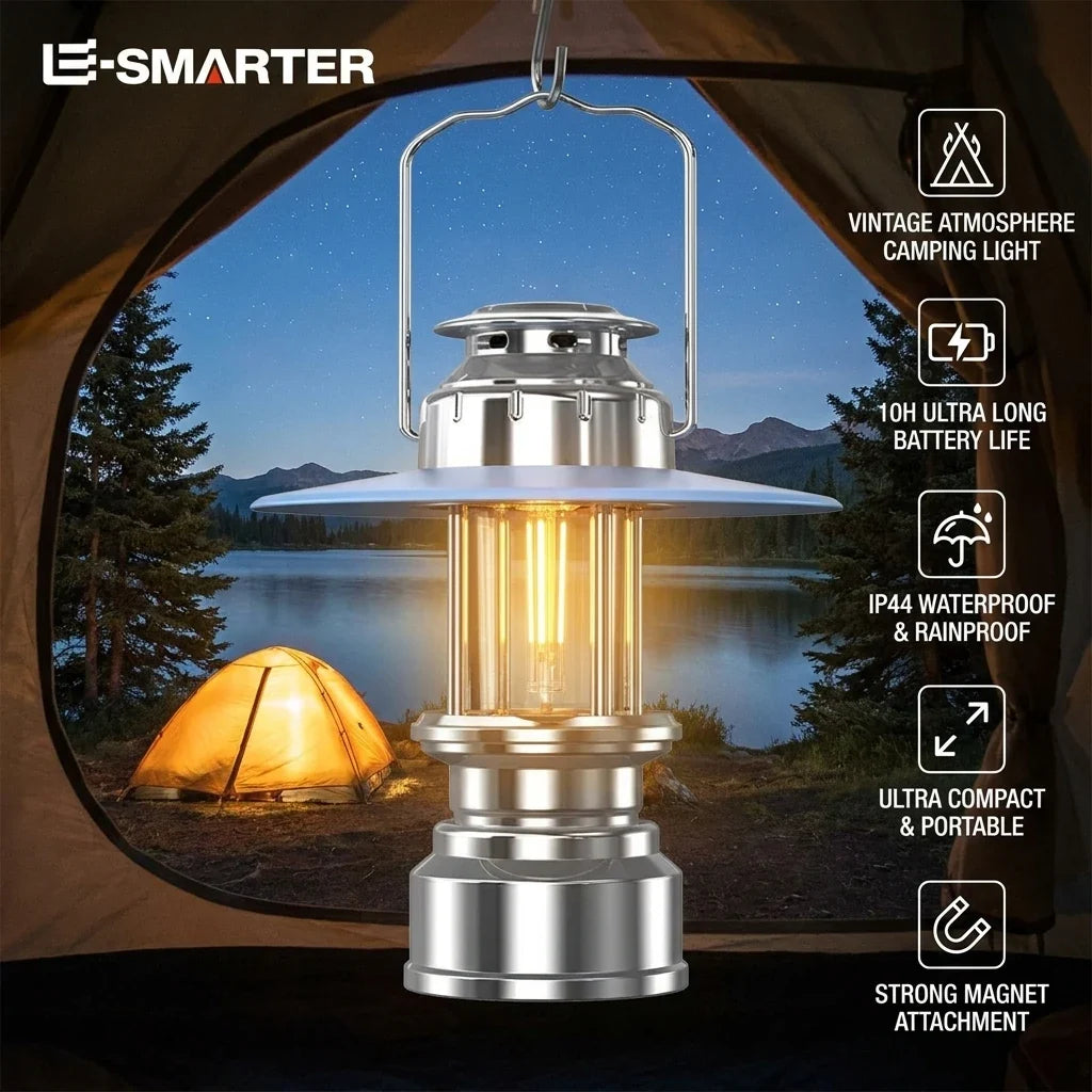 Camping Tent Vintage LED Lantern Portable Handheld Emergency Charging