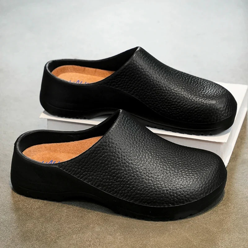 Men Sandals Garden Clogs Waterproof Anti-Slip Oil-Resistant Chef Shoes Comfortable Slippers Women Workers Outdoor Fishing Shoes