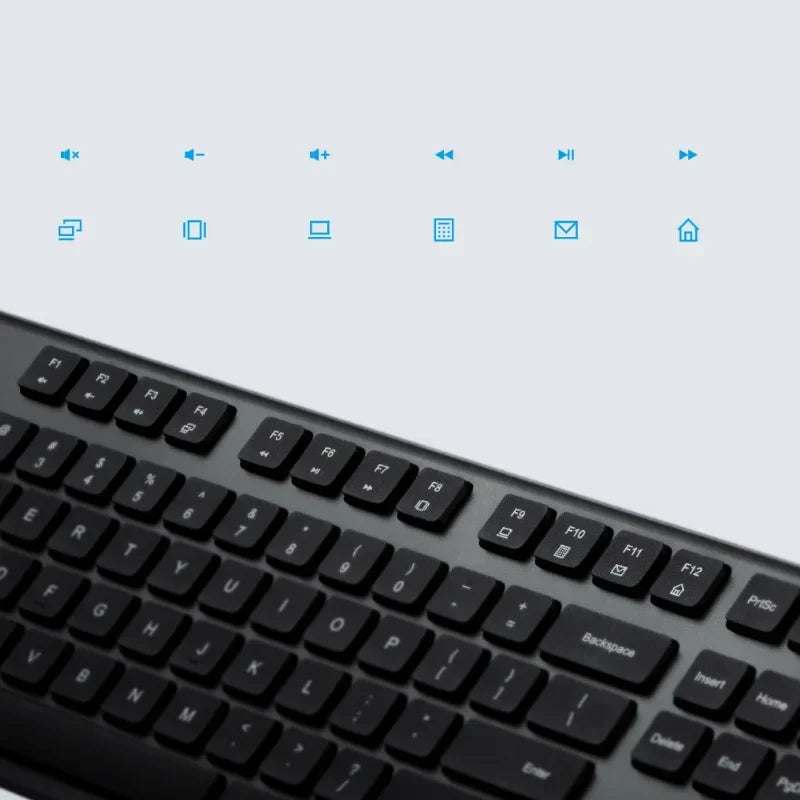 Wireless Keyboard & Mouse Set – 104 Full-Size Keys, 2.4GHz USB Receiver, Plug & Play for PC & Windows | FlipStylez LLC®