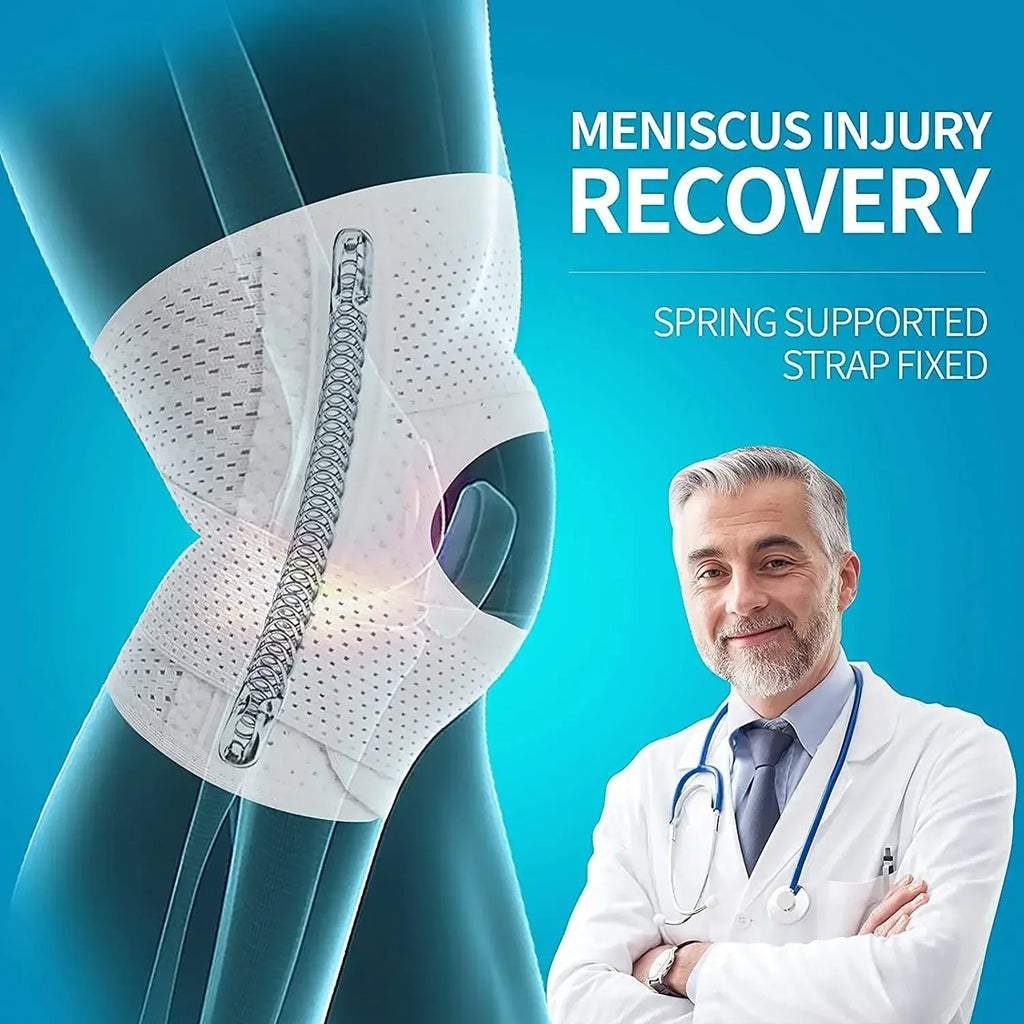 Knee Brace with Side Stabilizers,Breathable Adjustable Knee Support for Meniscus Tear Knee Pain ACL Arthritis Injury Recovery
