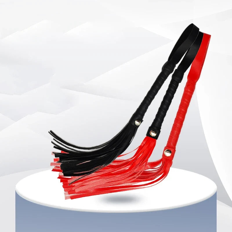 ★▲1PC Pu Leather Pimp Whip Racing Riding Crop Party Flogger Hand Cuffs Queen Colourful Horse Riding Whip