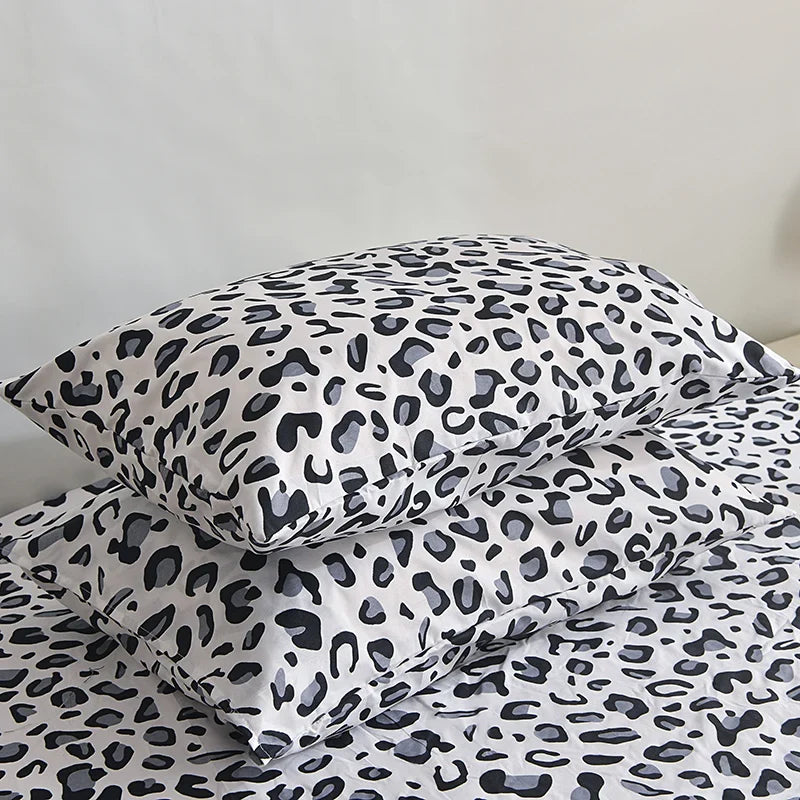 3pcs/set or 1pcs Leopard Print Fitted Sheet, Animal Pattern Bedding
