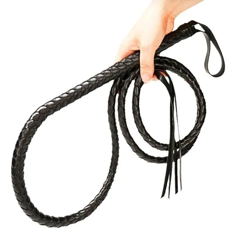 Unisex Universal 70" Faux Leather Cowboy Whip Vintage Ringmaster Whip Costume Accessory Halloween Party Prop Role Play Gift