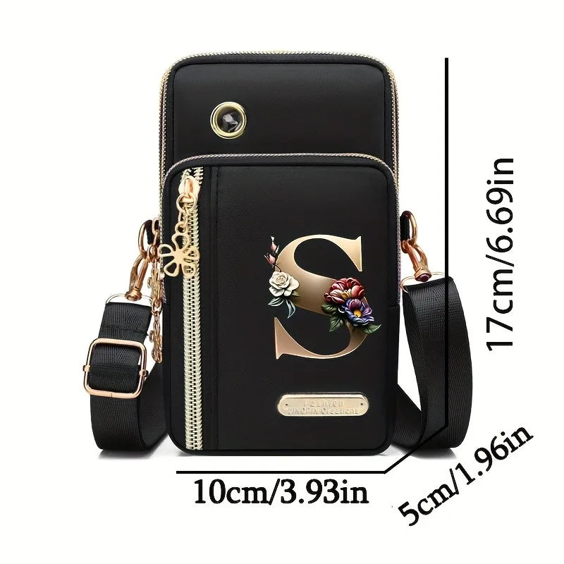 Huaben Letter Z Printed Fashion Casual Messenger Bag Change New Nylon Cloth New Mobile Phone Bag Women's Bag