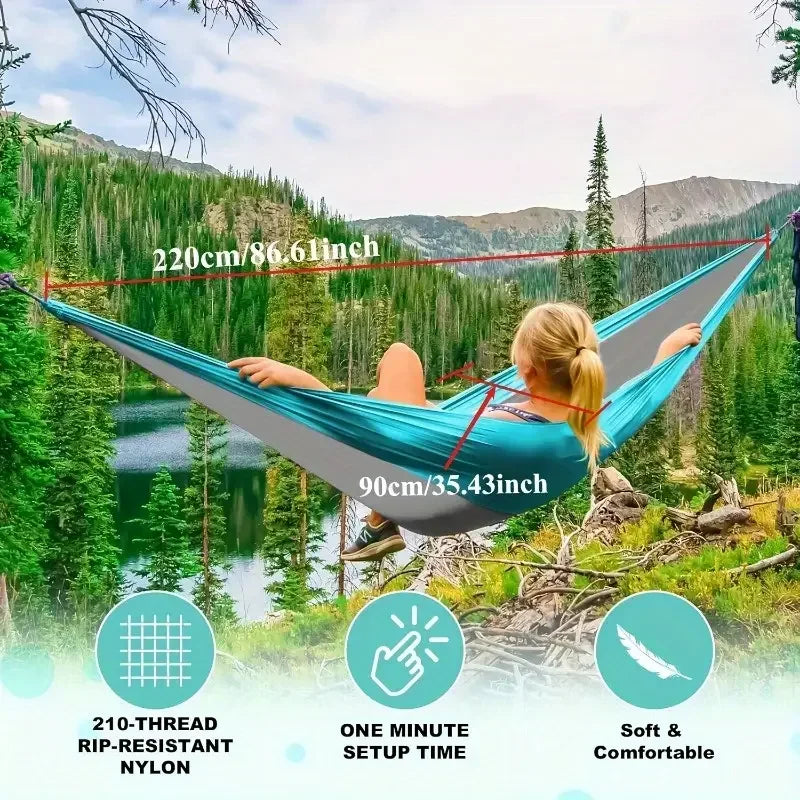 Camping Hammock Portable Hammocks with Tree Straps Attached Carry Bag