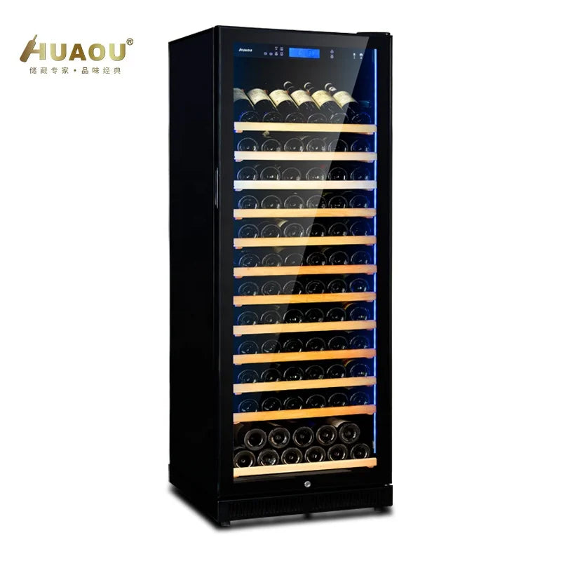 85 Bottle 24 Inch Freestanding Wine Cooler Beer and Wine Fridge with Hanging Cup Rack for Home Bar Kitchen Storage System