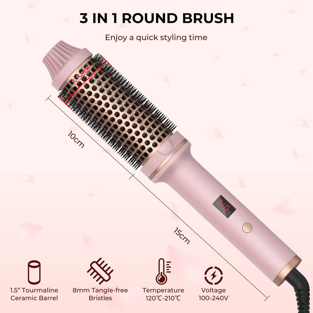 3 in 1 Hair Dryer Hot Air Brush Curling Iron Brush 32mm Electric