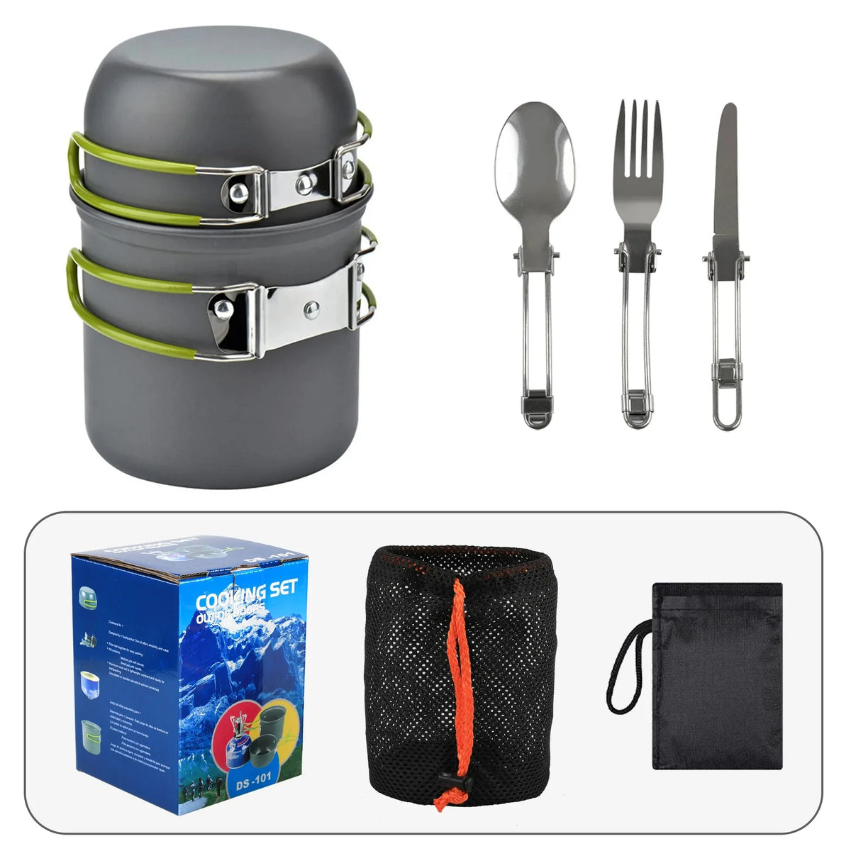 Camping Cookware Set, Outdoor Pan Set, Tourist Dishes, Melon, Kitchen