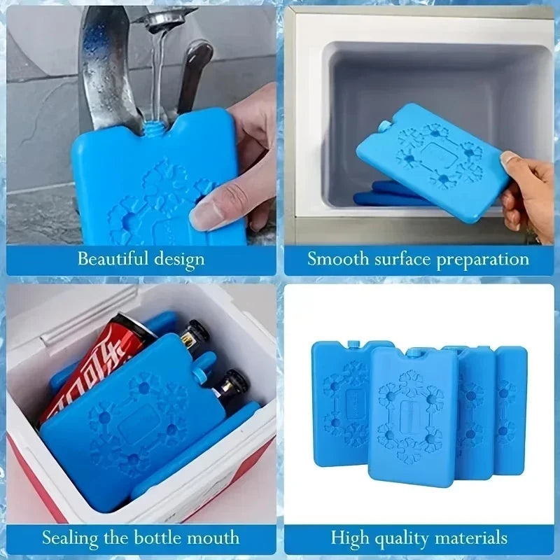 1-40Pcs Reusable Ice Pack Freezer Ice Cooler Bag Long-lasting Cooling Water Fill Box for Fresh Food Storage Refrigeration