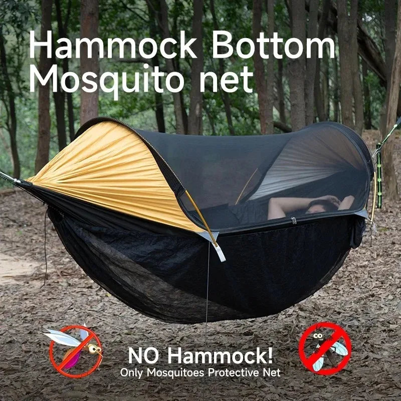 Camping Hammock with Bottom Mosquito Net Removable Mesh Underquilt Bug