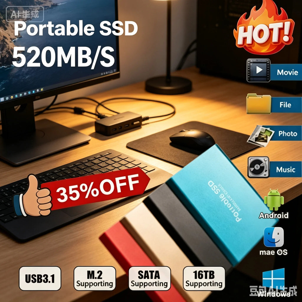4TB Mini External Solid State Drive Portable SSD 8TB Hard Drive Small