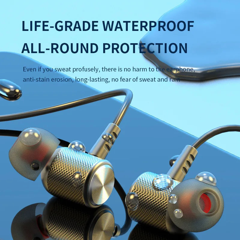9D Stereo Surround Bluetooth Earphones Wireless Headphones Magnetic Sport Music Headset Neckband Neck-hanging Earbuds With Mic