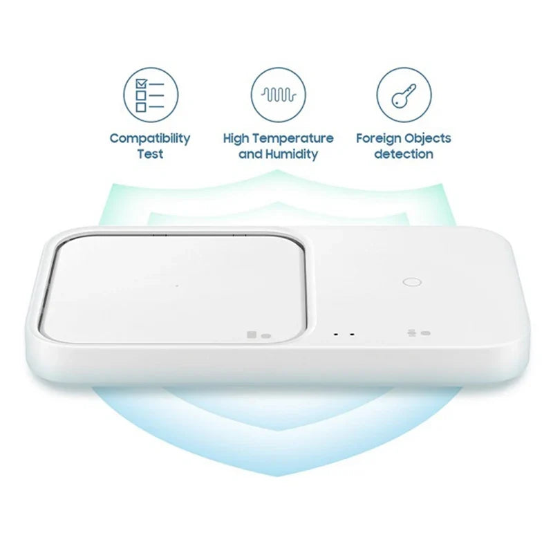 Wireless Charger Duo with Travel Adapter 15W,For Samsung Galaxy S23/S21/S10/S9/S8/Note20+/Smart Watch3-7 Airpods3 Qi EP-P5400