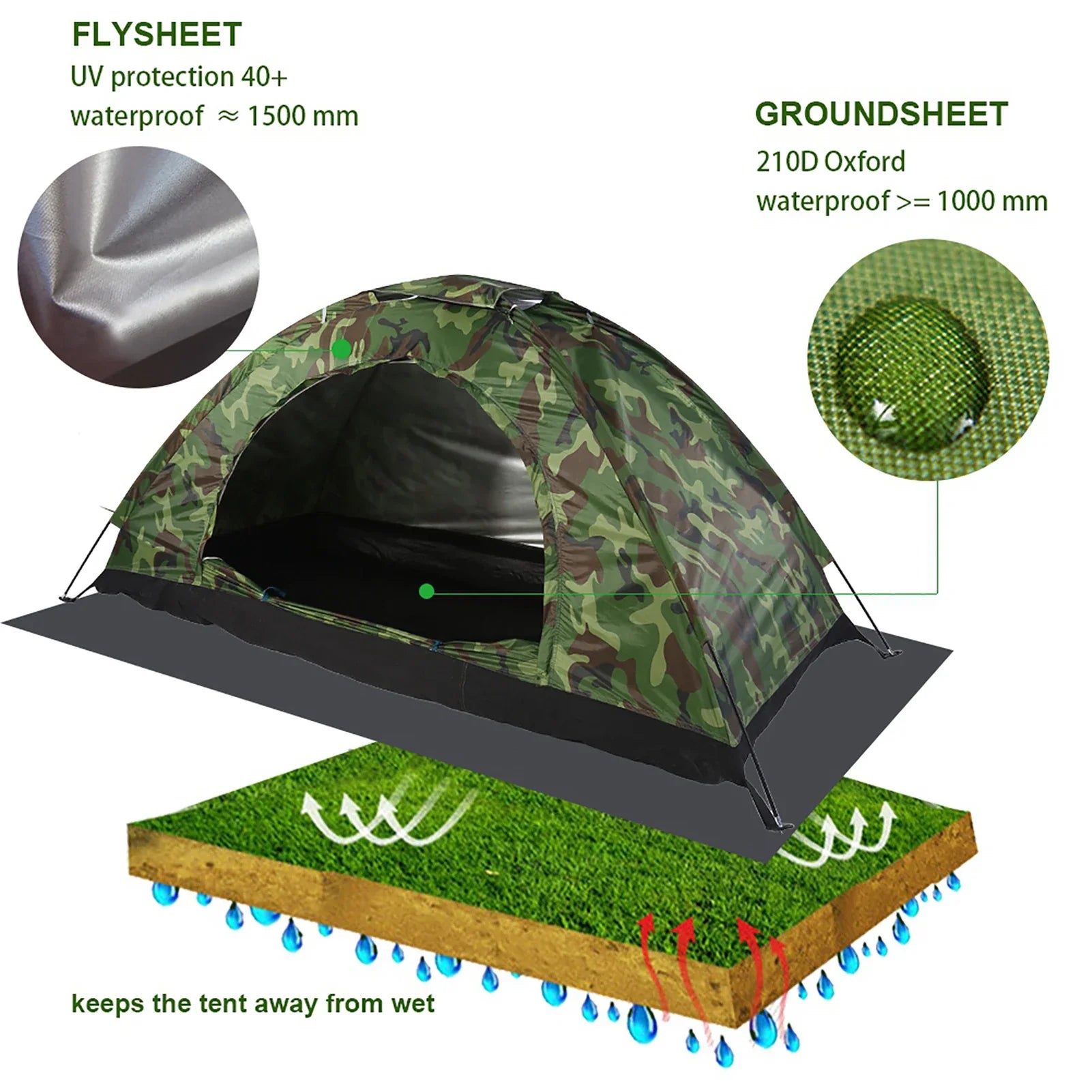 Camouflage Tent One Person Tent Outdoor Tent Outdoor Camouflage UV