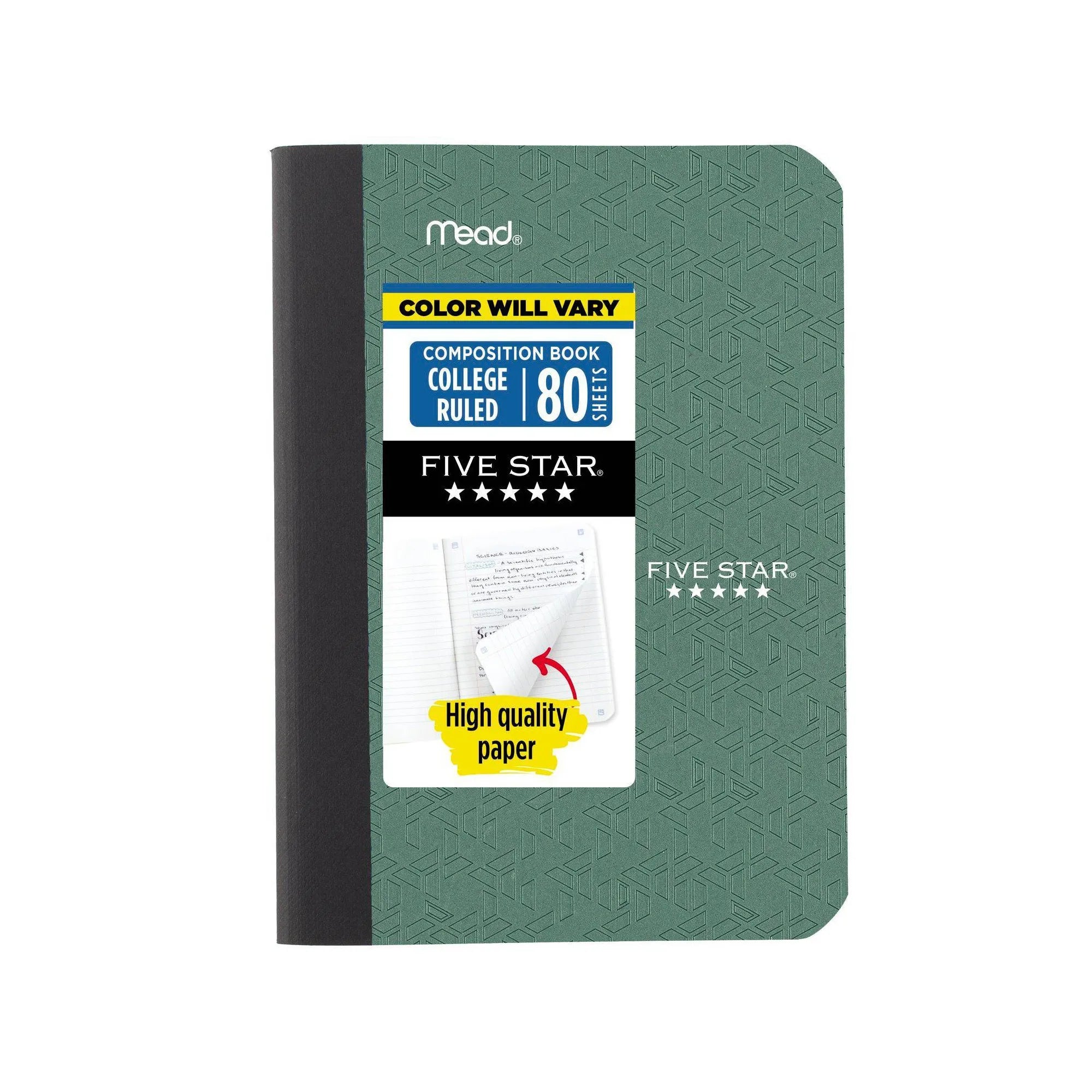 1pcs Mini Composition Notebook With Lined College Ruled Paper, Hard Cover, Assorted Color, Durable Sewn Pages, Non Toxic, School