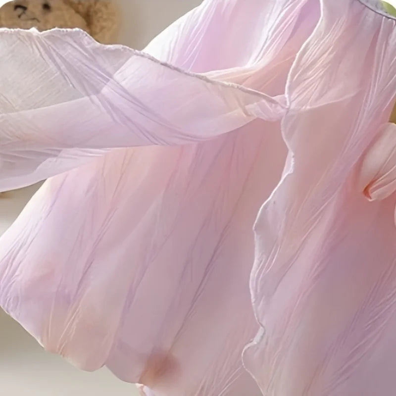 Adorable 0-24m Baby Girls Tulip Decor Bodysuit Summer Halter Sling