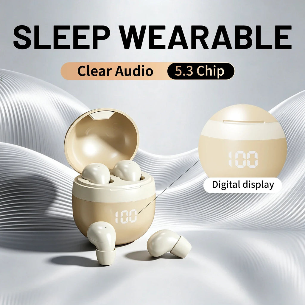 Small Wireless Bluetooth Headphones, Side Sleeping Not Pressing Ear And Sports Invisible In Ear Noise Cancelling Earphones, Low Latency, Long Battery Life HiFi Bass 6D Sound Effect Sleep Earbuds For Android IOS, Surprise Birt