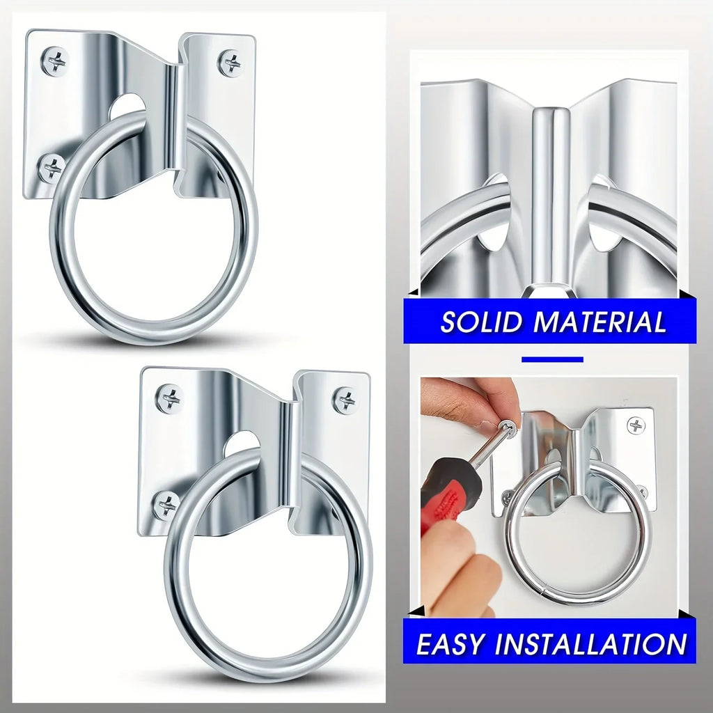 2/4/6PCS Cross Tie Rings for Horses, Bolted Cow Stables/Stable Block Tie Rings, Wall Mounted Horse Tie Rings, Tie-Up Cowshed