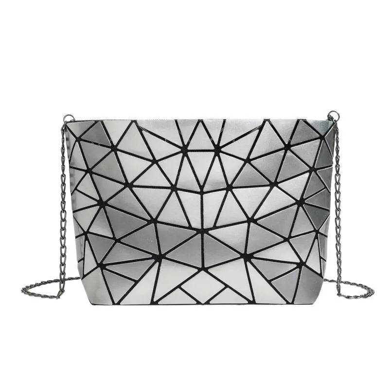Women's Stylish Foldable Rhombus-Patterned Crossbody Bag, Korean and Japanese Trendy Shoulder and Handbag, Popular Fashion Item