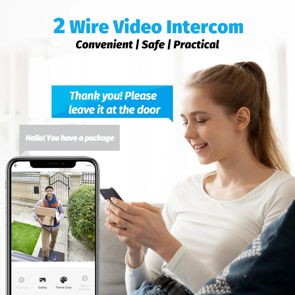 Tuya 7-Inch 1080p Video Intercom System with Night Vision Camera, Remote Unlock Support, Smart Home app Integration for Outdoor