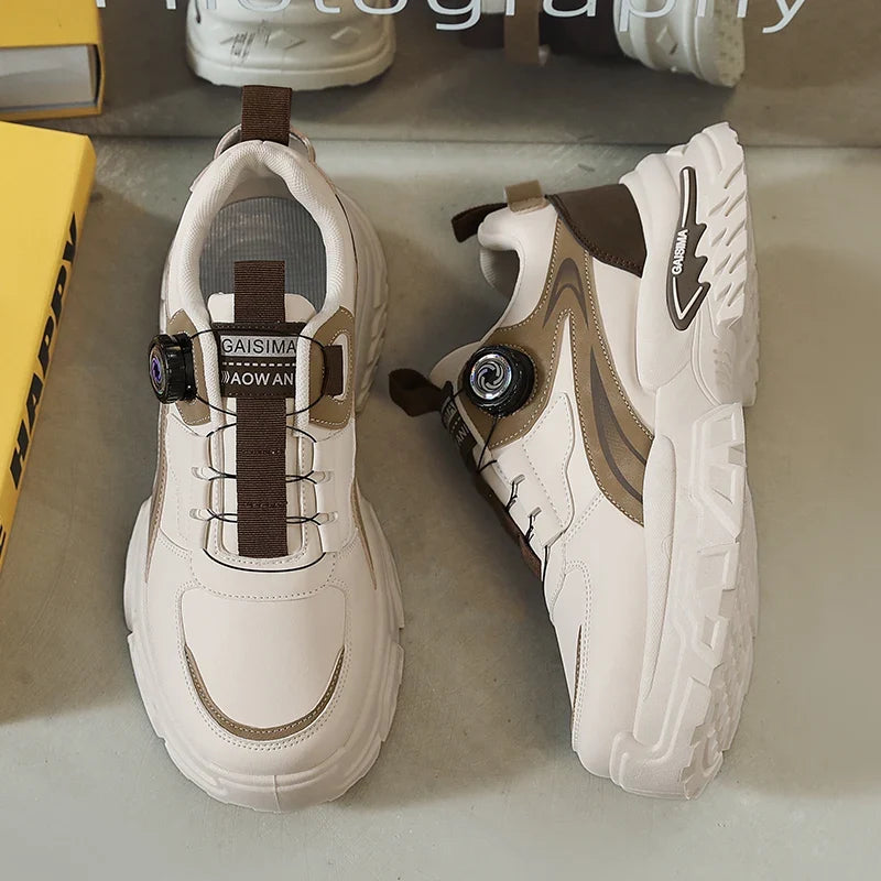 Autumn New Men's Versatile High-Top Trendy Thick-Soled Running Shoes