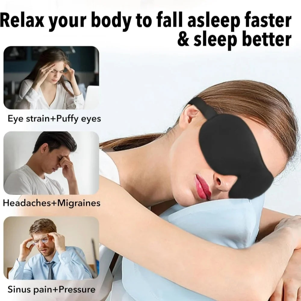 3D Sleep Mask Blindfold Sleeping Aid Soft Memory Foam Eye Mask for