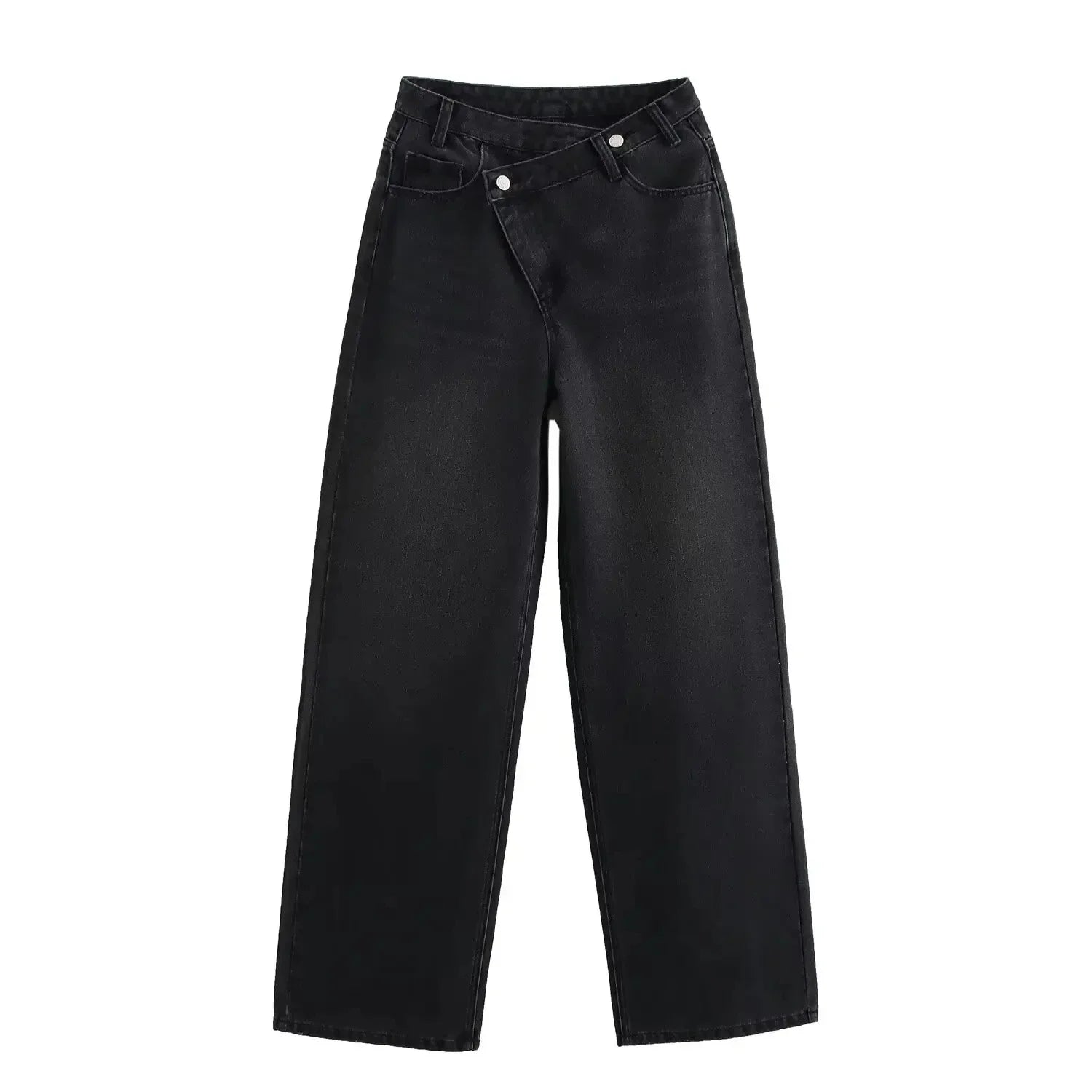 HH 2025 Summer Women's Fashionable Straight Jeans High Waist Vintage Zipper Women's Casual Jeans Commuting Streetwear Y2K