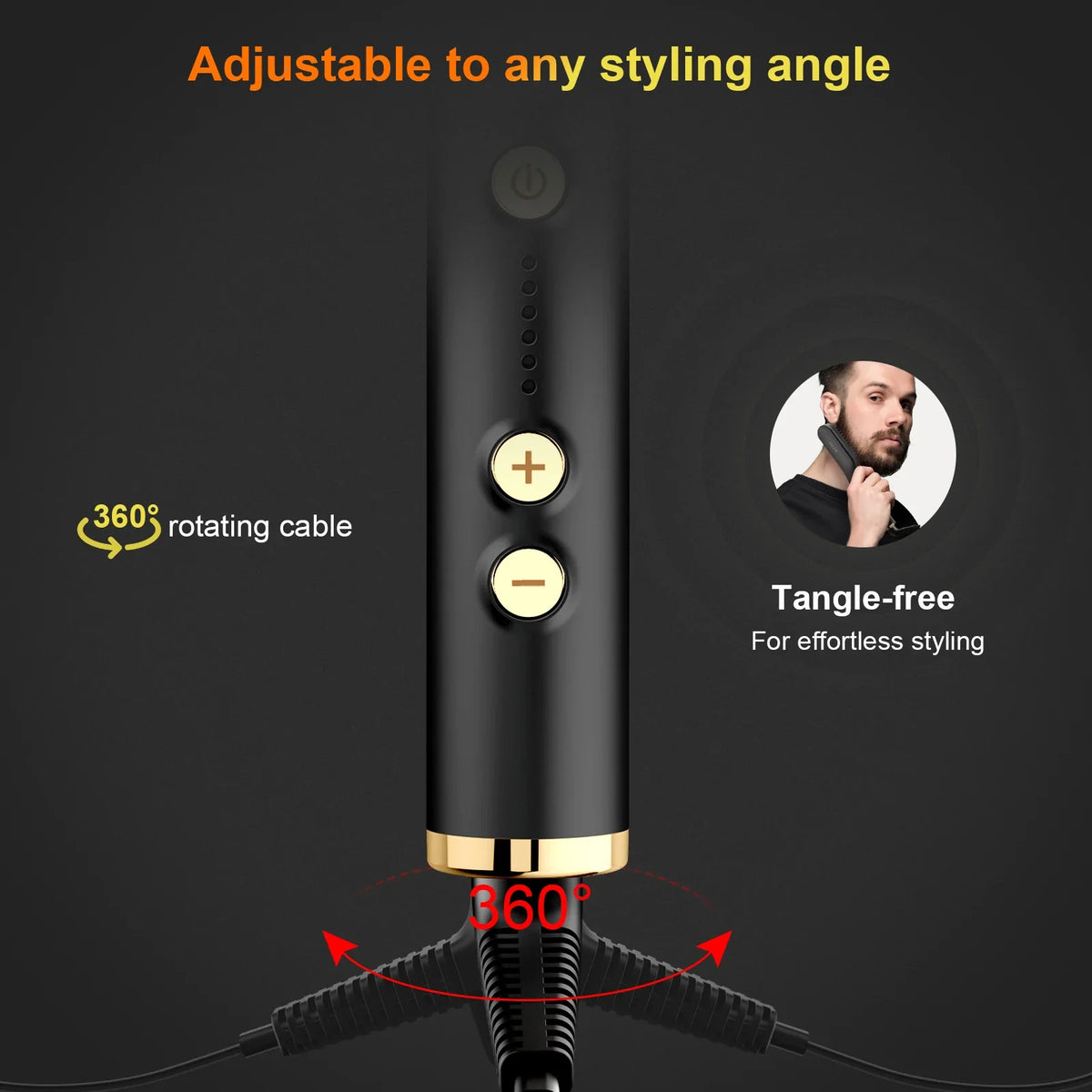 Anlan Beard Hair Straightening Brush Hot Heated Comb Men Beard