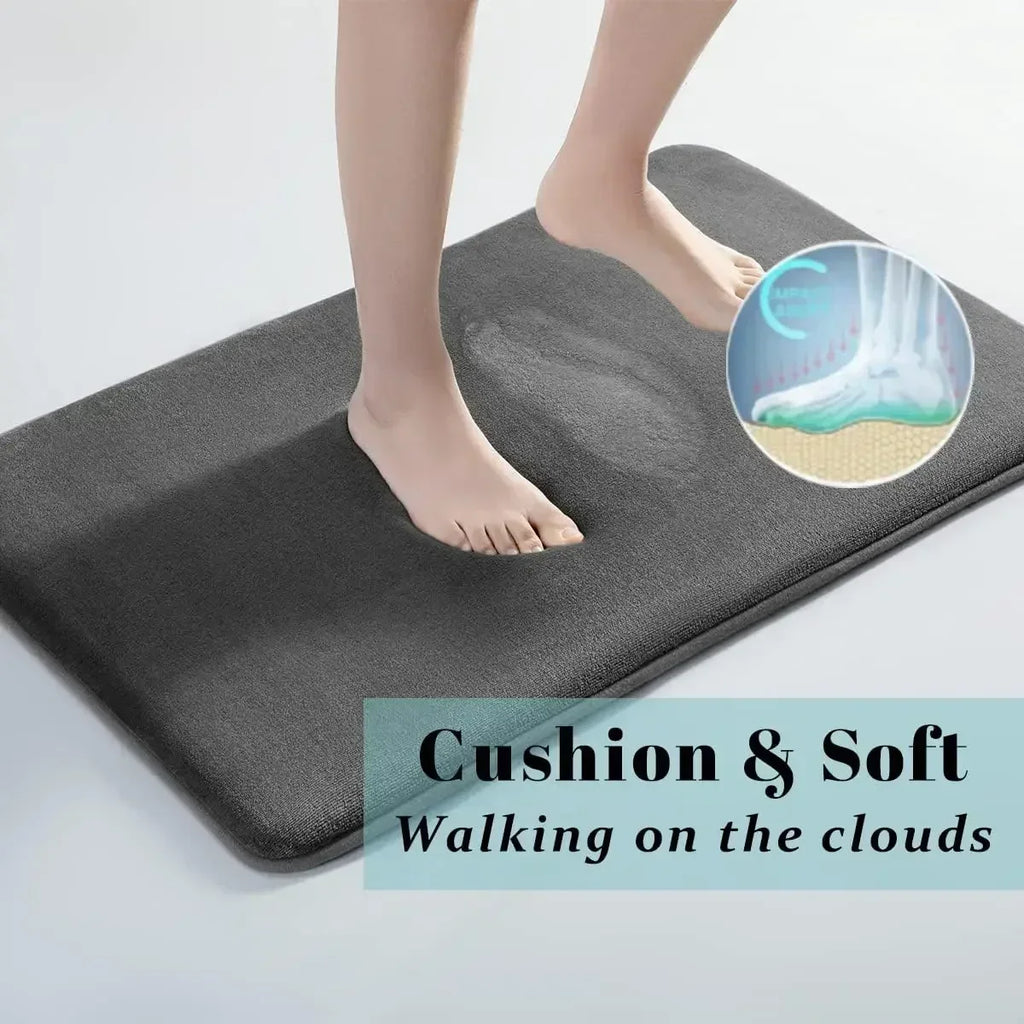 Bath Mat & Bathroom Extra Thick & Soft Memory Foam & Non Slip Super