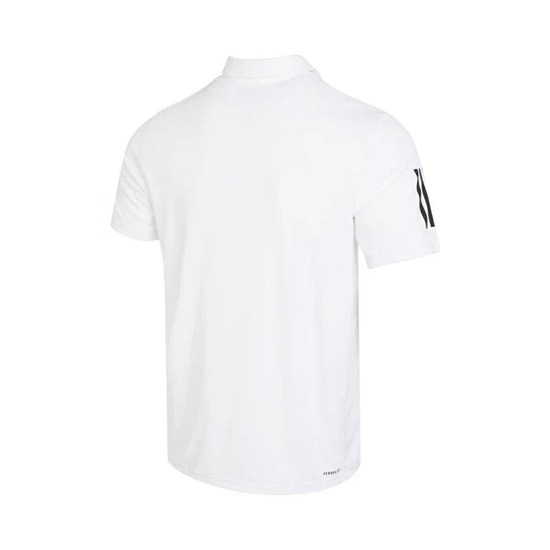 Adidas 3-Stripes Logo Half-Button Lapel Quick-Drying Short-Sleeved Polo Shirt Men's White Is2295