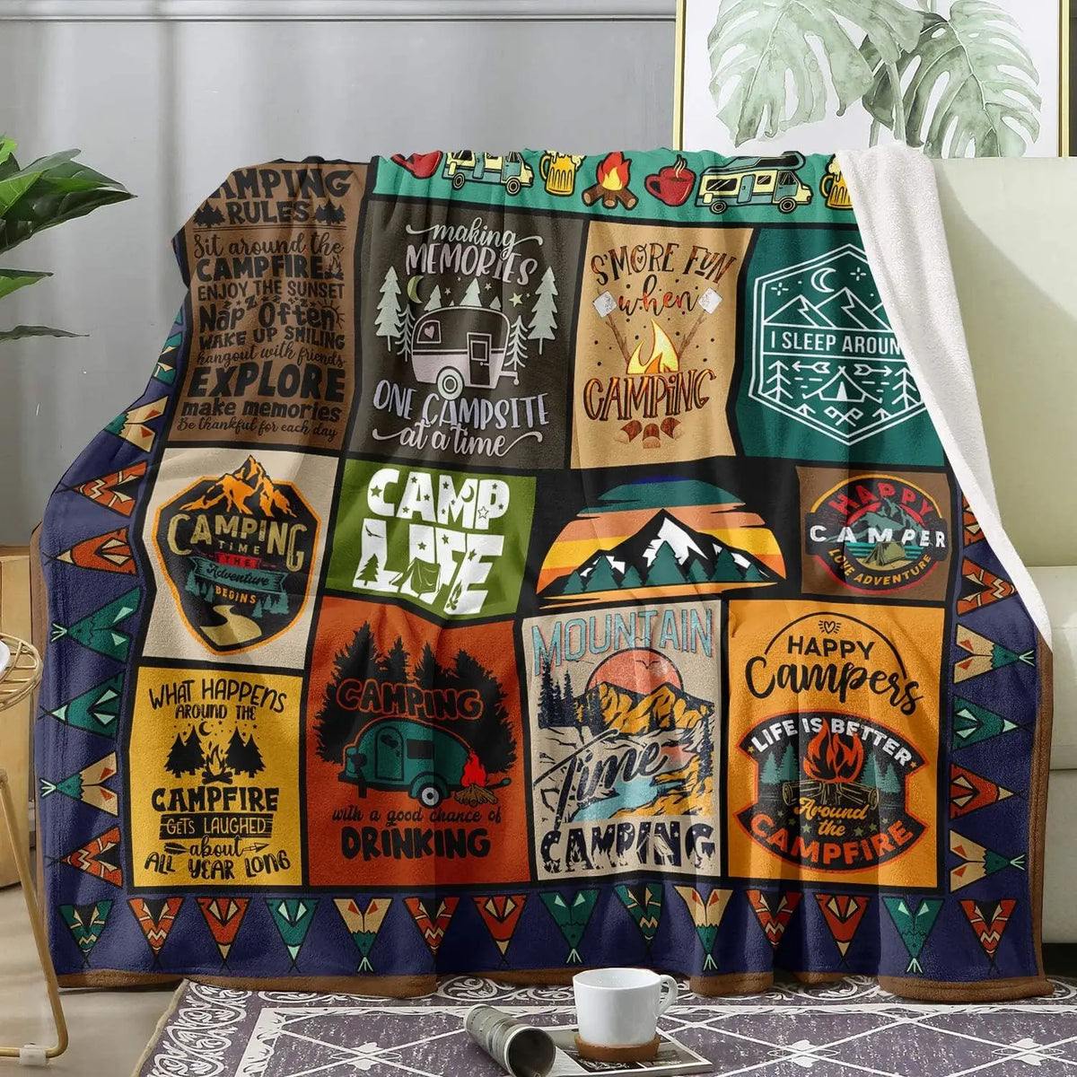 Camping Blanket for Camping Enthusiasts, Creative Gifts for Men or
