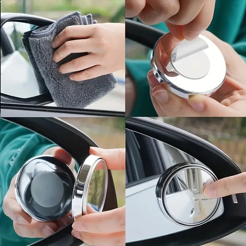 A Pair of 360-Degree Adjustable Wide-Angle Blind Spot Mirrors